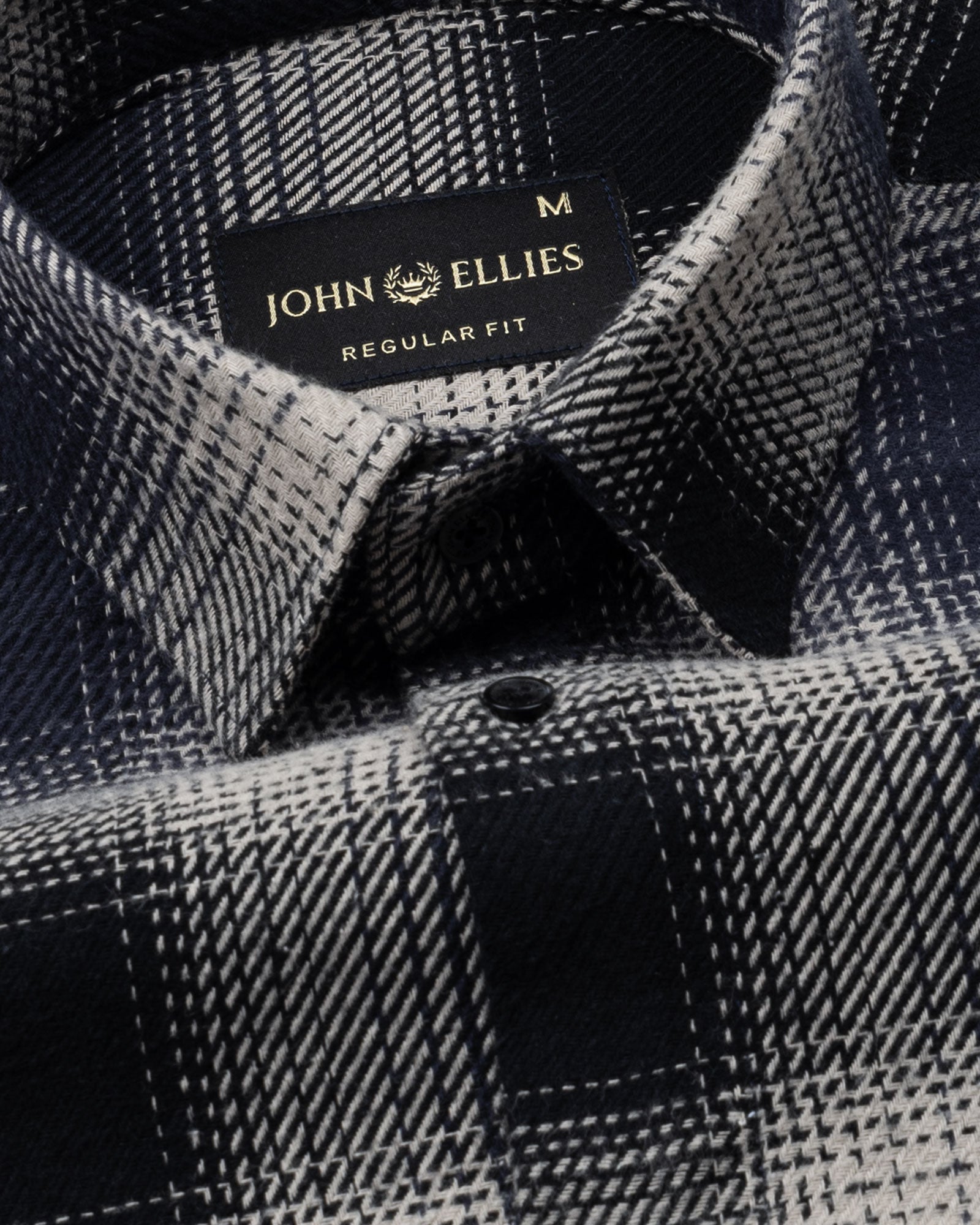 Venzia Black And Navy Check Heavy Cotton Shirt - John Ellies