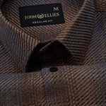 Venzia Brown Check Heavy Cotton Shirt - John Ellies