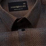 Venzia Brown Check Heavy Cotton Shirt - John Ellies