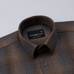 Venzia Brown Check Heavy Cotton Shirt - John Ellies