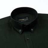 Ainsley Dark Green Plain Button Down Cotton Shirt - John Ellies