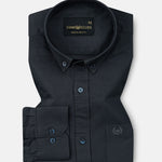 Ainsley Charcoal Grey Plain Button Down Cotton Shirt - John Ellies