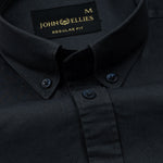 Ainsley Charcoal Grey Plain Button Down Cotton Shirt - John Ellies
