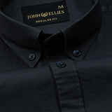 Ainsley Charcoal Grey Plain Button Down Cotton Shirt - John Ellies
