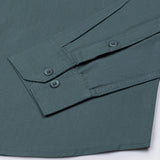 Ainsley Slate Teal Plain Button Down Cotton Shirt - John Ellies