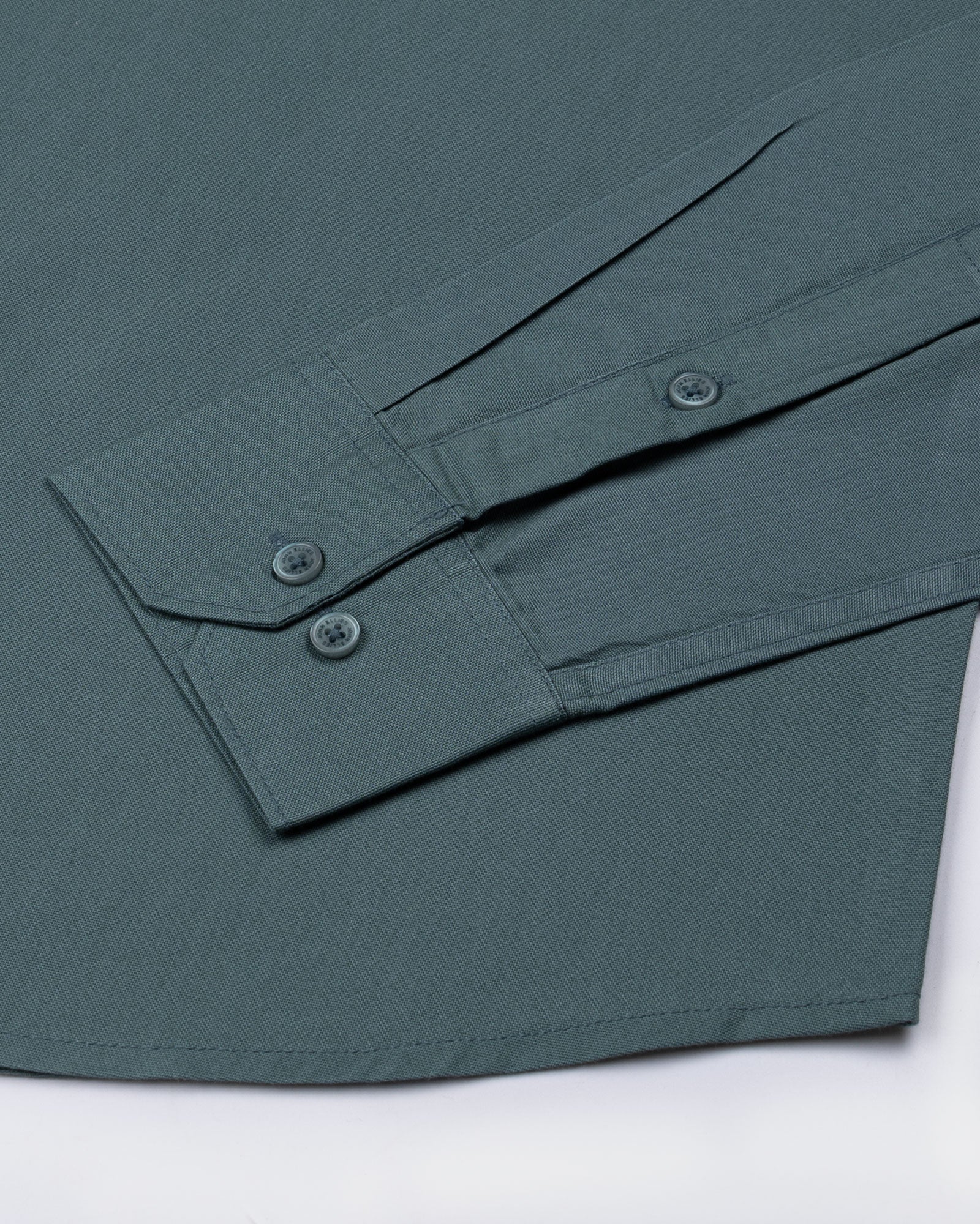 Ainsley Slate Teal Plain Button Down Cotton Shirt - John Ellies