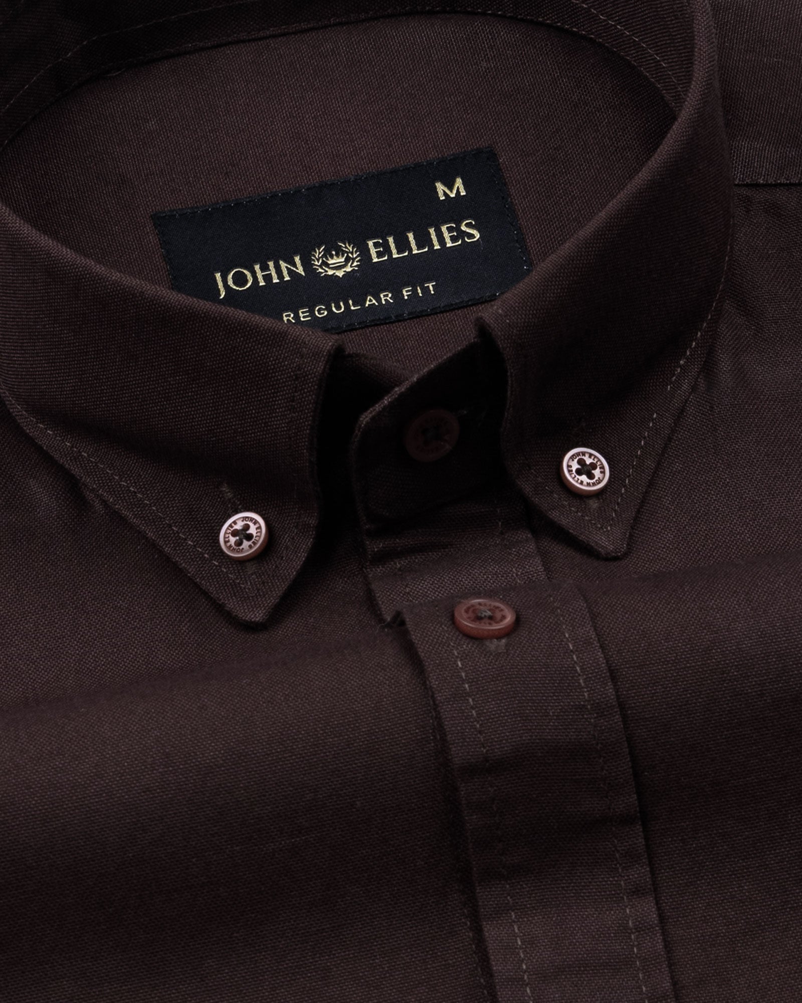 Ainsley Brown Plain Button Down Cotton Shirt - John Ellies