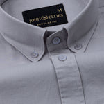 Ainsley Silver Plain Button Down Cotton Shirt - John Ellies