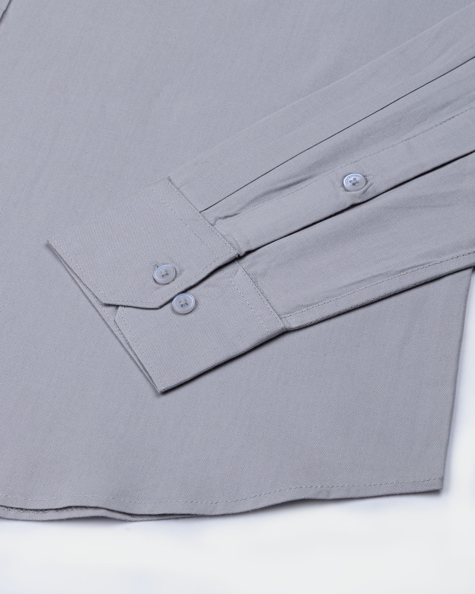 Ainsley Silver Plain Button Down Cotton Shirt - John Ellies