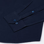 Ainsley Navy Blue Plain Button Down Cotton Shirt - John Ellies