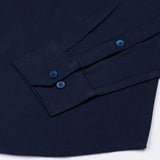 Ainsley Navy Blue Plain Button Down Cotton Shirt - John Ellies