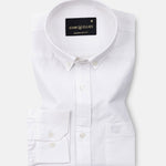 Ainsley White Plain Button Down Cotton Shirt - John Ellies