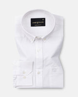 Ainsley White Plain Button Down Cotton Shirt