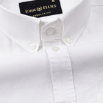 Ainsley White Plain Button Down Cotton Shirt - John Ellies
