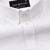Ainsley White Plain Button Down Cotton Shirt - John Ellies
