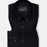Ainsley Black Plain Button Down Cotton Shirt - John Ellies