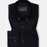 Ainsley Black Plain Button Down Cotton Shirt - John Ellies