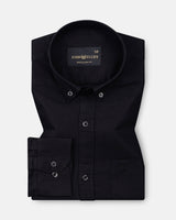 Ainsley Black Plain Button Down Cotton Shirt
