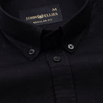 Ainsley Black Plain Button Down Cotton Shirt - John Ellies