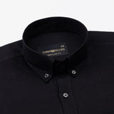 Ainsley Black Plain Button Down Cotton Shirt - John Ellies