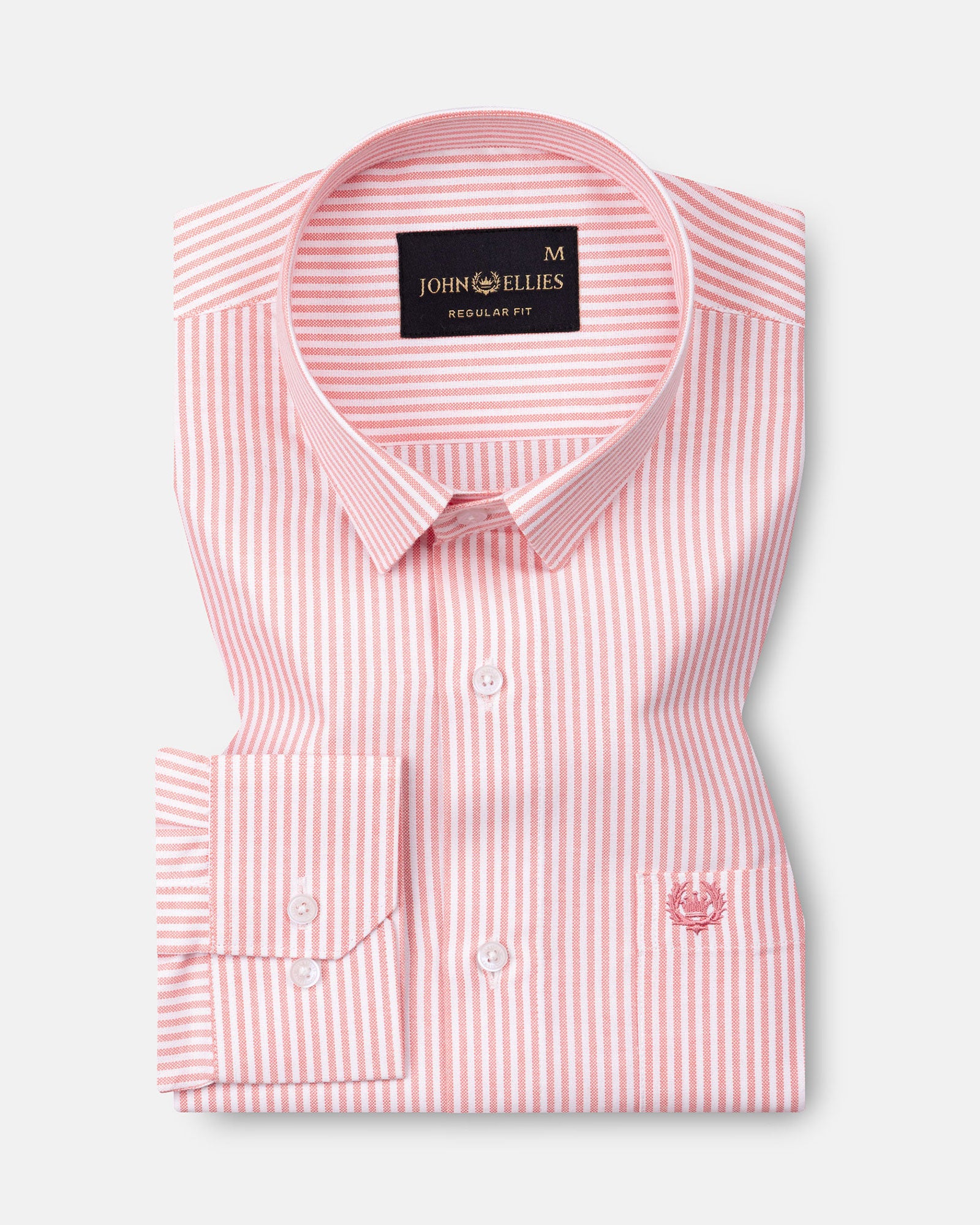 Wexford Orange Stripes Oxford Cotton Shirt - John Ellies