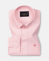 Wexford Orange Stripes Oxford Cotton Shirt