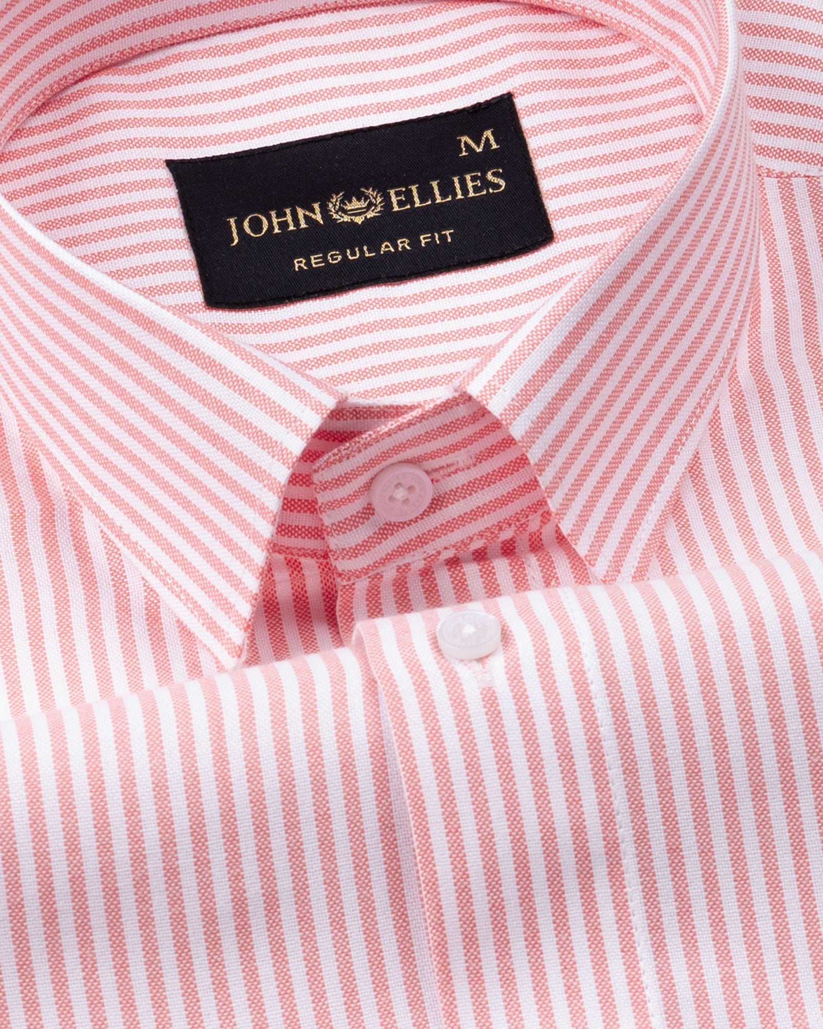 Wexford Orange Stripes Oxford Cotton Shirt - John Ellies
