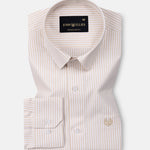 Wexford Cream Stripes Oxford Cotton Shirt - John Ellies
