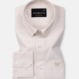 Wexford Cream Stripes Oxford Cotton Shirt - John Ellies
