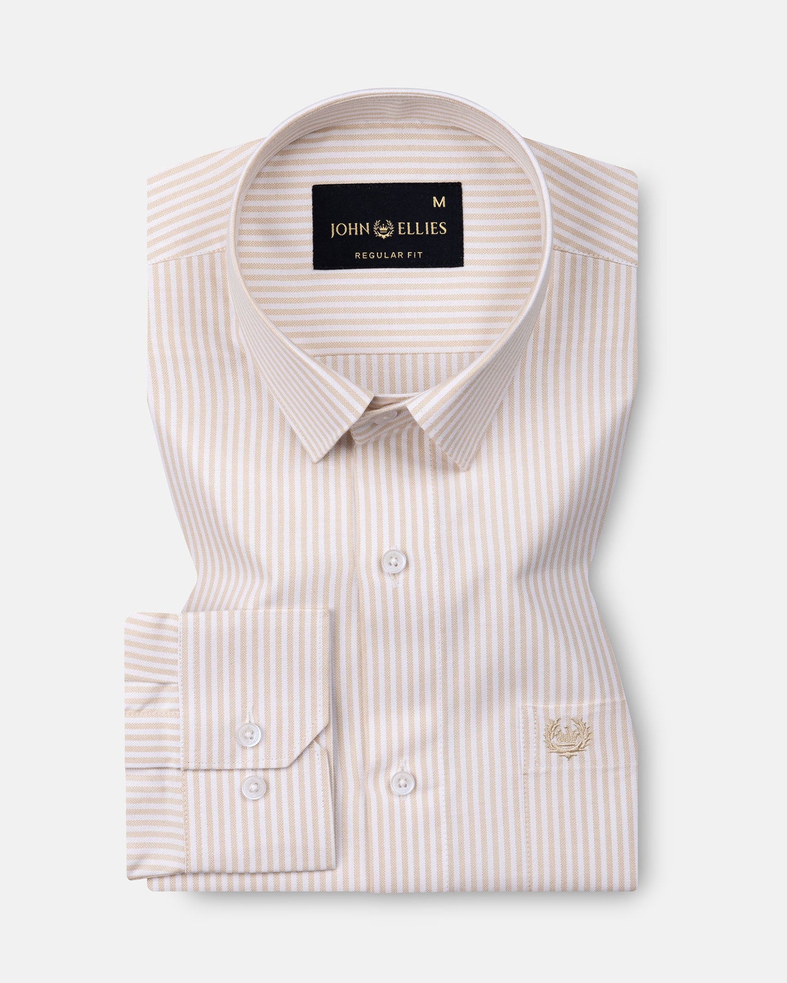 Wexford Cream Stripes Oxford Cotton Shirt - John Ellies