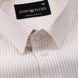Wexford Cream Stripes Oxford Cotton Shirt - John Ellies