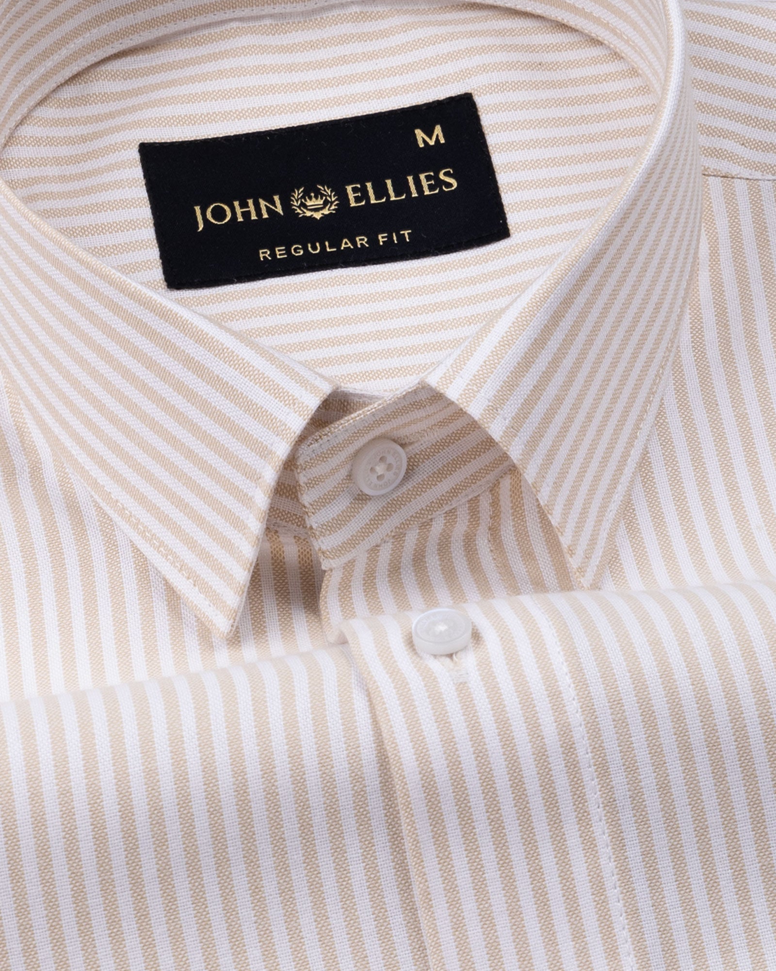 Wexford Cream Stripes Oxford Cotton Shirt - John Ellies
