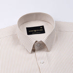 Wexford Cream Stripes Oxford Cotton Shirt - John Ellies