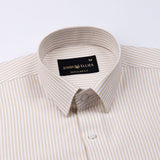 Wexford Cream Stripes Oxford Cotton Shirt - John Ellies