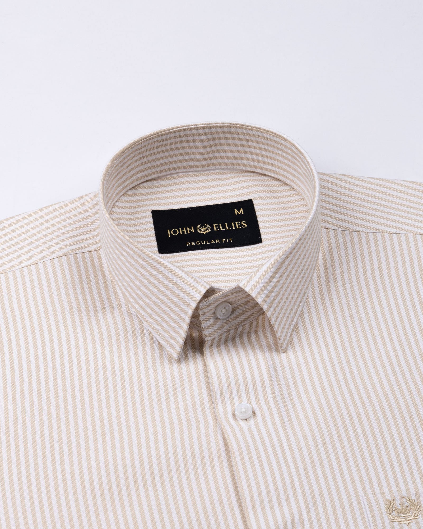 Wexford Cream Stripes Oxford Cotton Shirt - John Ellies