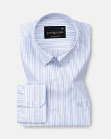 Wexford Sky Blue Stripes Oxford Cotton Shirt
