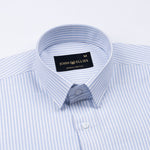 Wexford Sky Blue Stripes Oxford Cotton Shirt - John Ellies