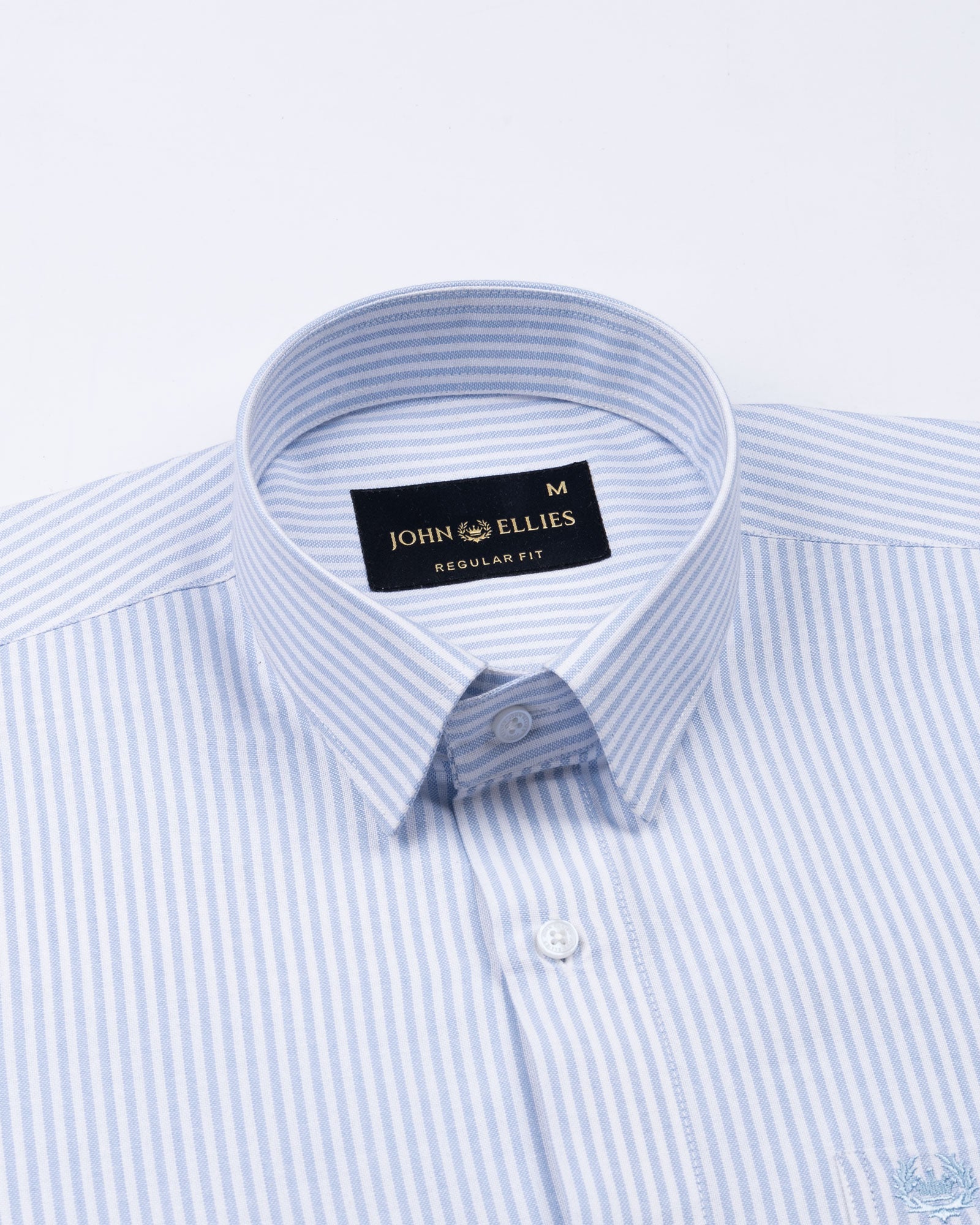Wexford Sky Blue Stripes Oxford Cotton Shirt - John Ellies