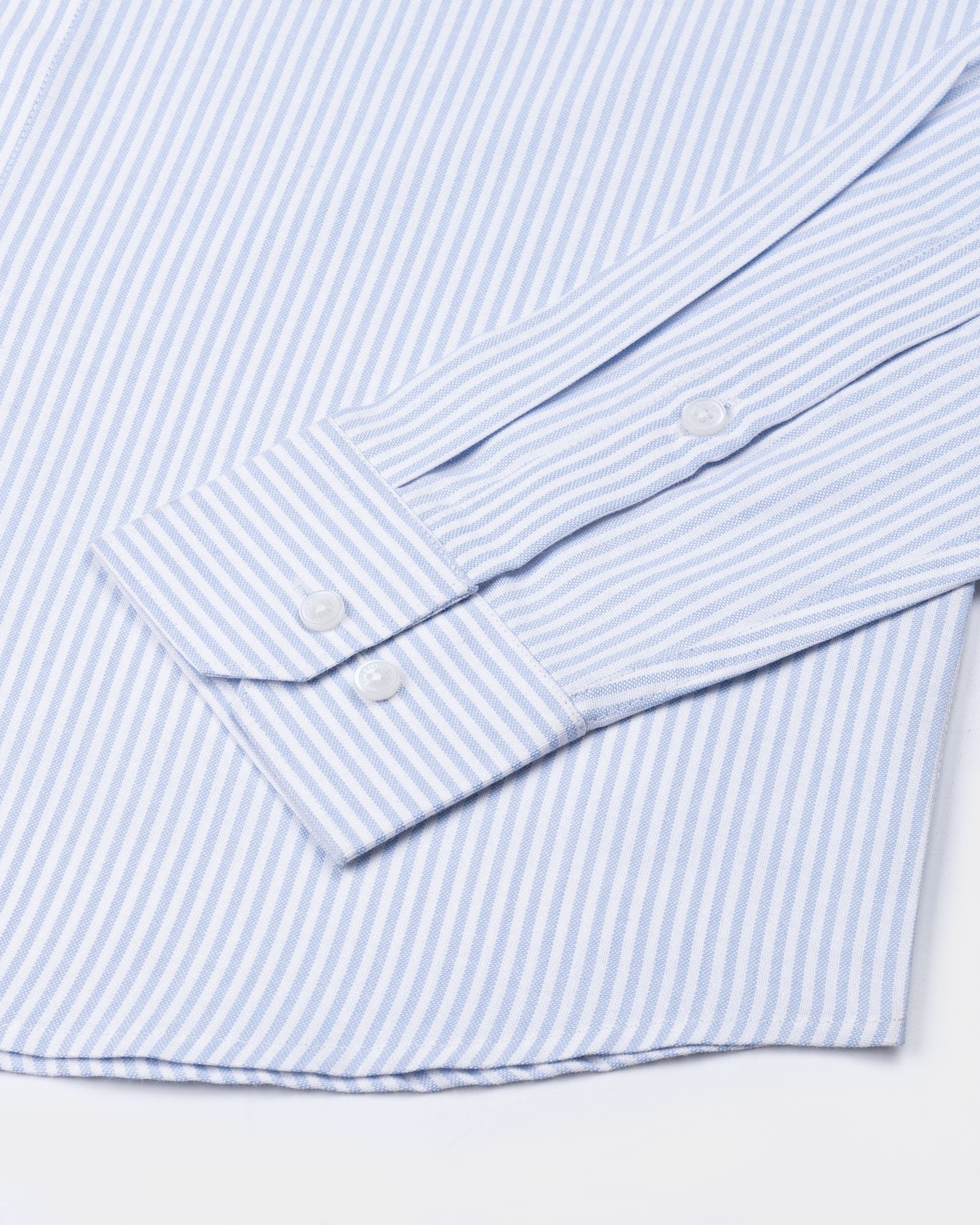 Wexford Sky Blue Stripes Oxford Cotton Shirt - John Ellies
