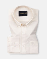 Rance Off White Plain Linen Button Down Shirt