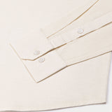 Rance Off White Plain Linen Button Down Shirt - John Ellies