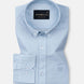 Rance Sky Blue Plain Linen Button Down Shirt - John Ellies