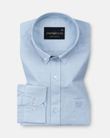 Rance Sky Blue Plain Linen Button Down Shirt