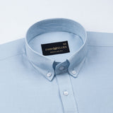 Rance Sky Blue Plain Linen Button Down Shirt - John Ellies