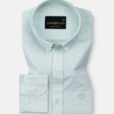 Rance Cyan Plain Linen Button Down Shirt - John Ellies