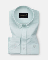 Rance Cyan Plain Linen Button Down Shirt
