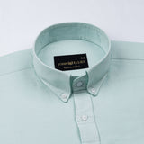 Rance Cyan Plain Linen Button Down Shirt - John Ellies