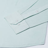 Rance Cyan Plain Linen Button Down Shirt - John Ellies