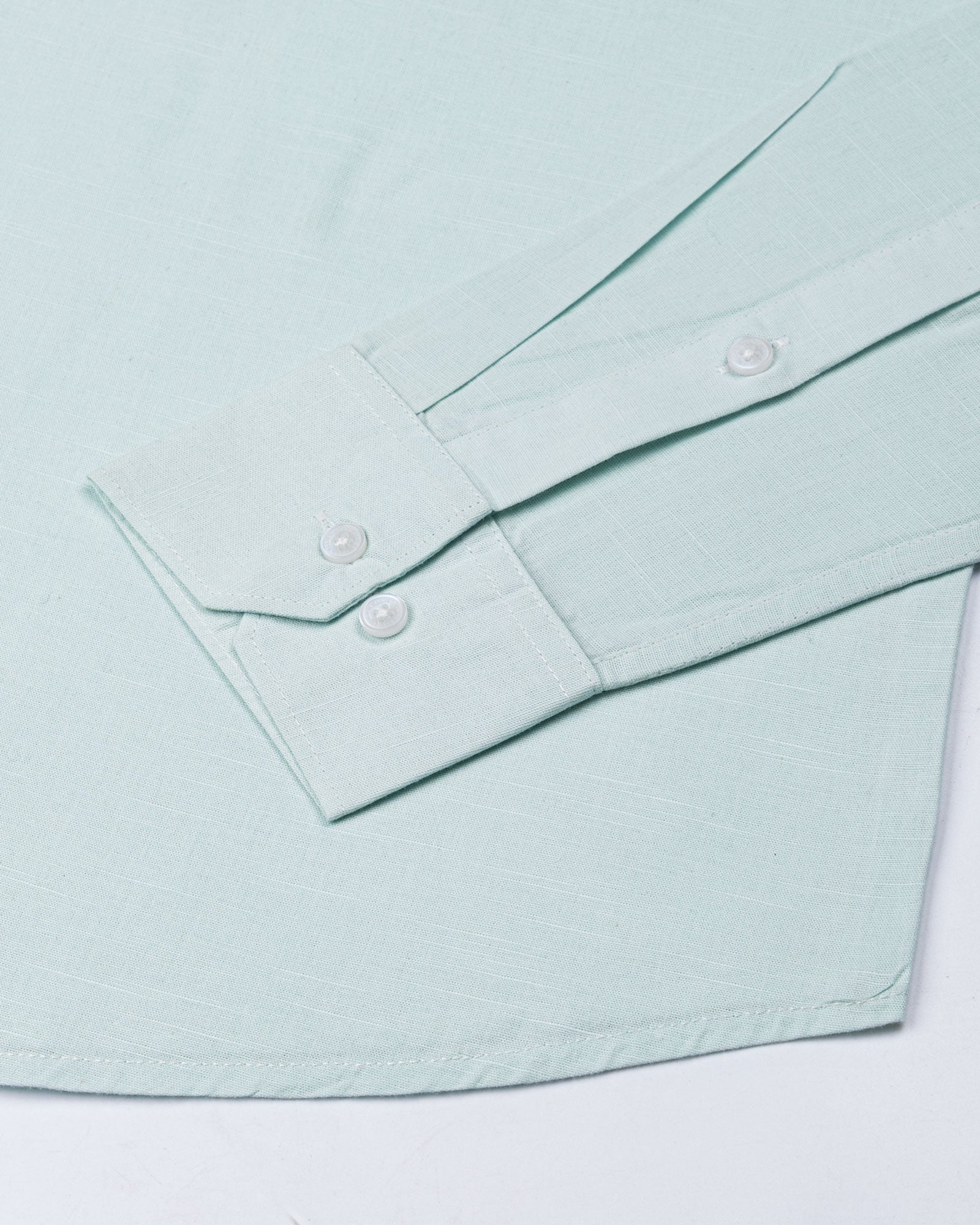 Rance Cyan Plain Linen Button Down Shirt - John Ellies