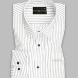 Black Stripe On White Premium Cotton Men's Formal Shirt